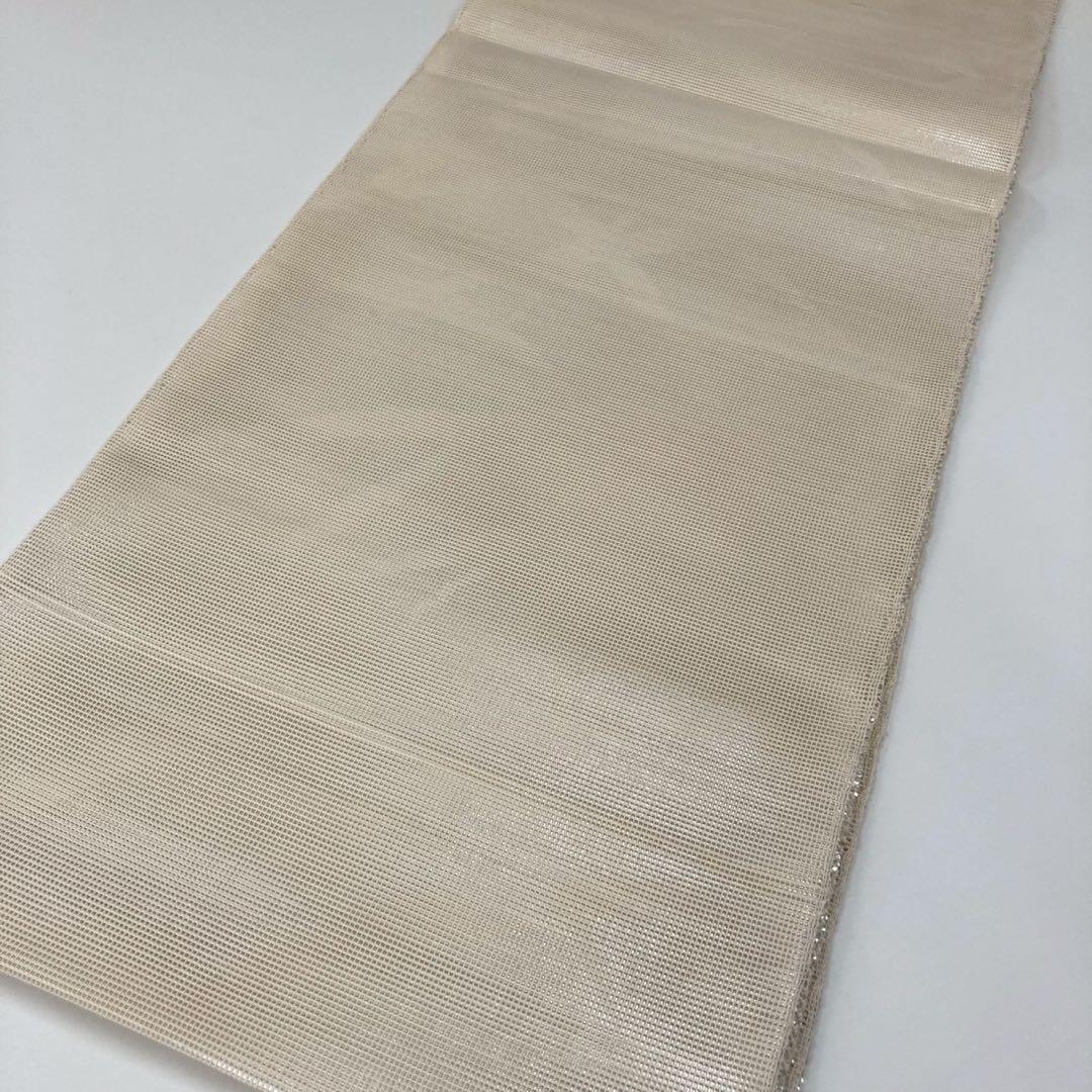 夏帯 袋帯 銀糸折込み 上品 素敵なデザイン お太鼓柄 夏物 正絹AO-4958