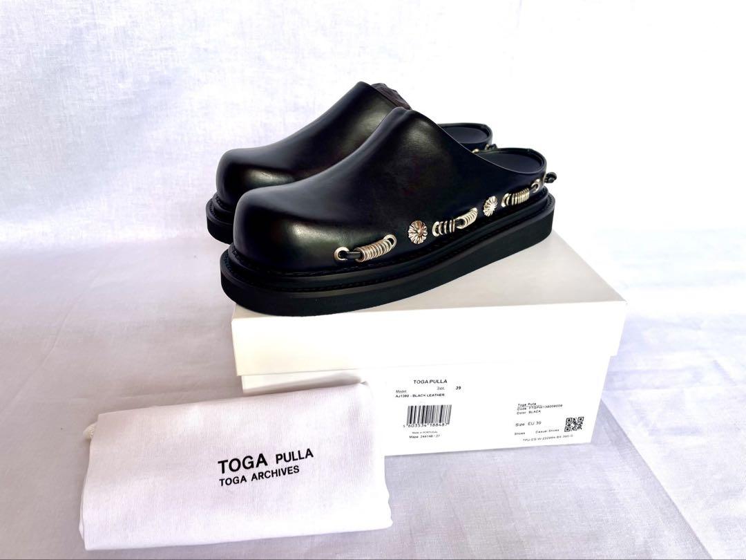 新品未使用 TOGAトーガ レザースタッズサボ 24cm 定価135,000円