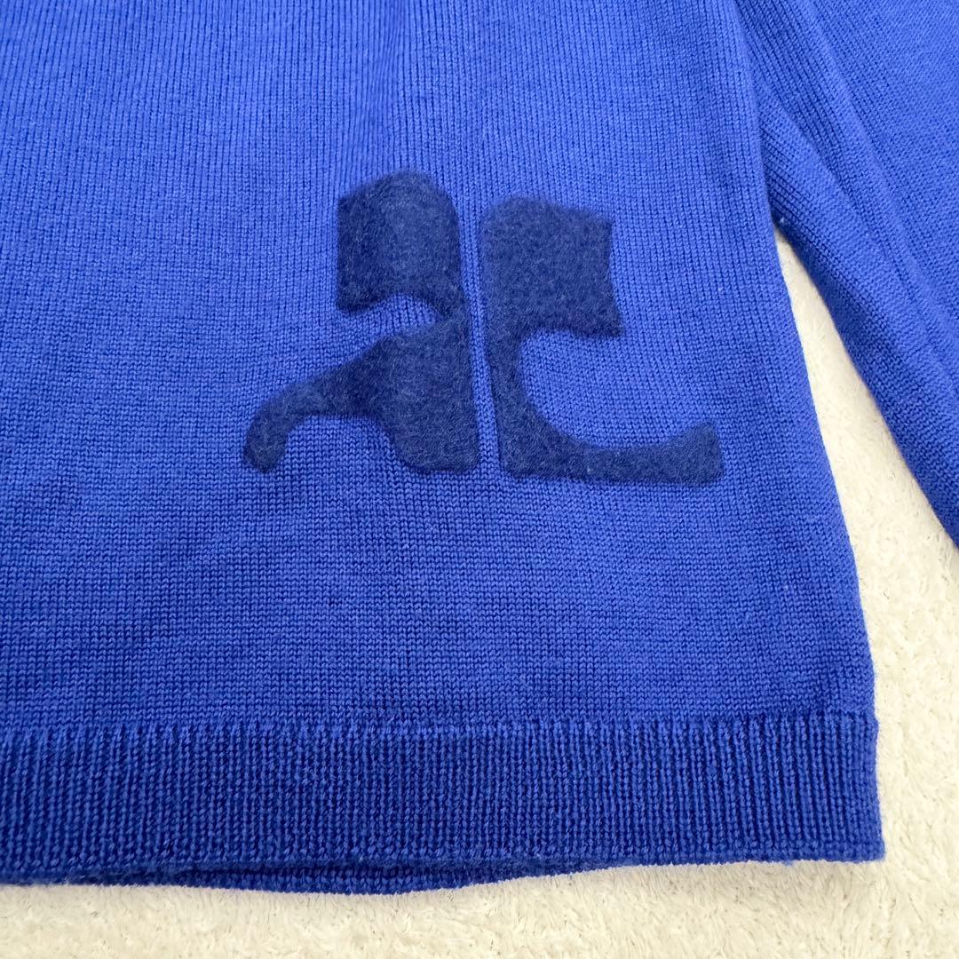 希少 Courreges ロゴ ニット ブルー 38 M クレージュ セーター