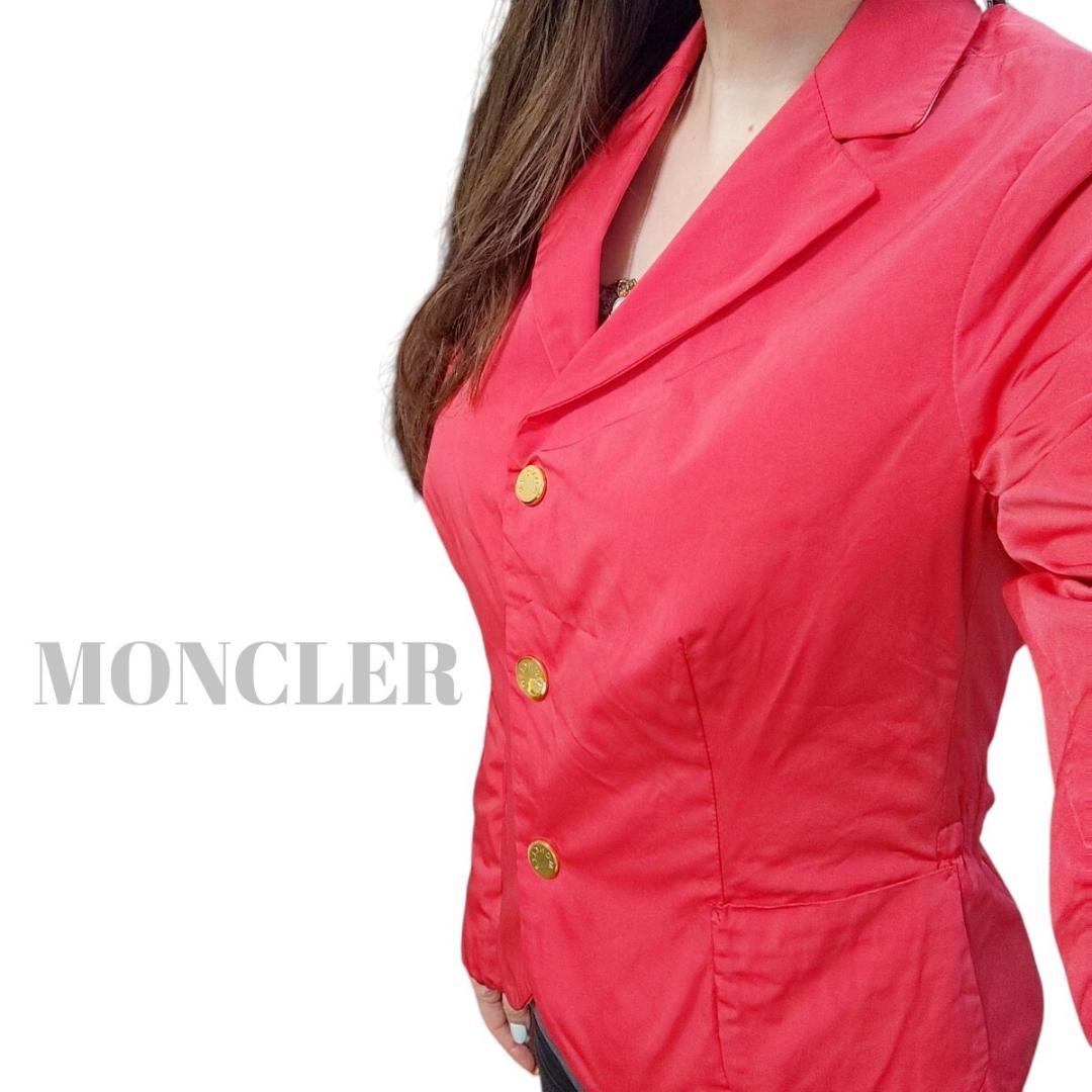 【極美品】MONCLER モンクレール ジャケット 金ボタン レッド Sサイズ