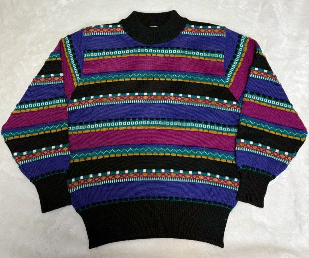 3dニット カラフル ニット y2k レインボー SIZE VINTAGE