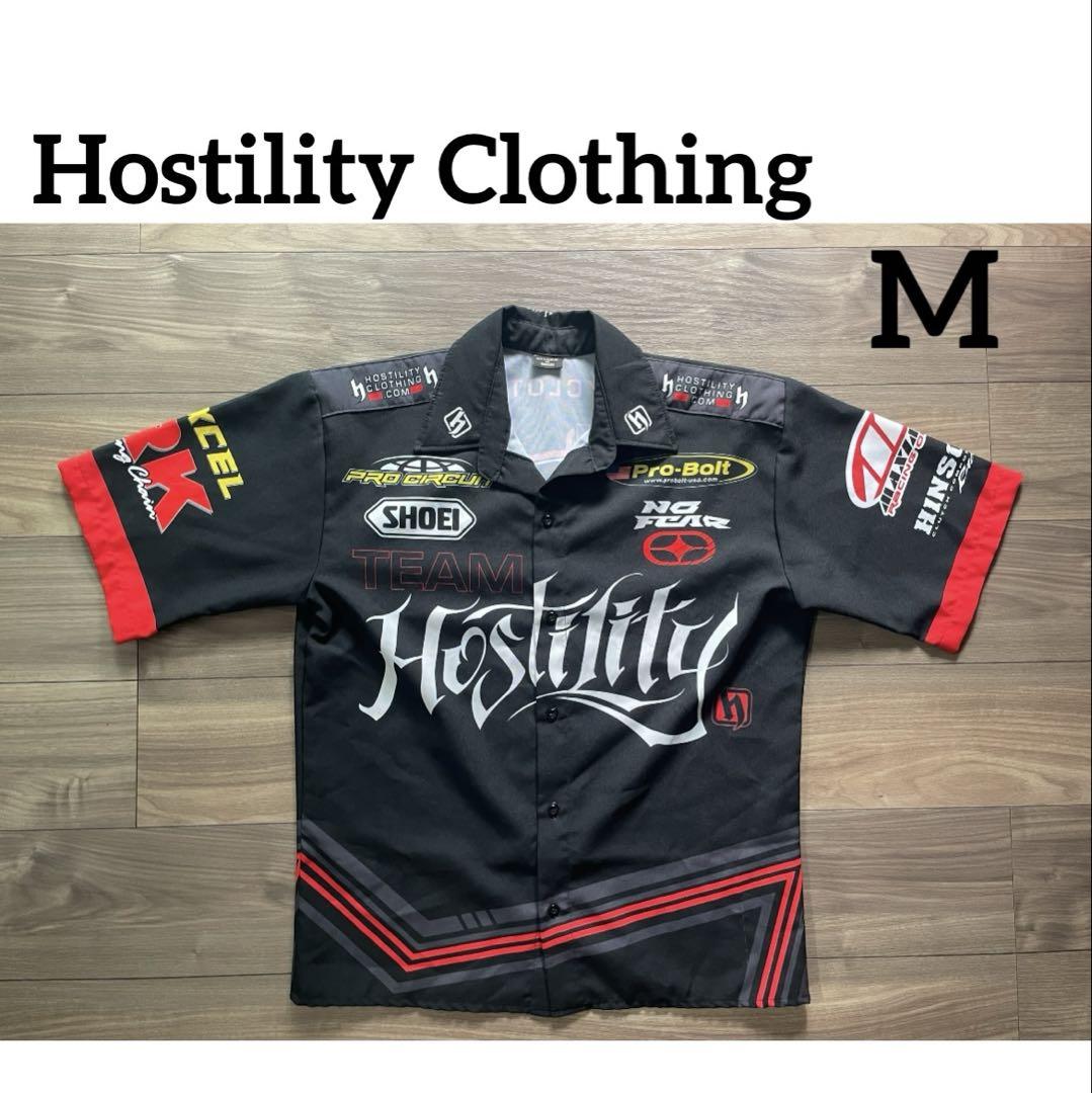 Hostility Clothing メンズ レーシングシャツ 黒 半袖 M
