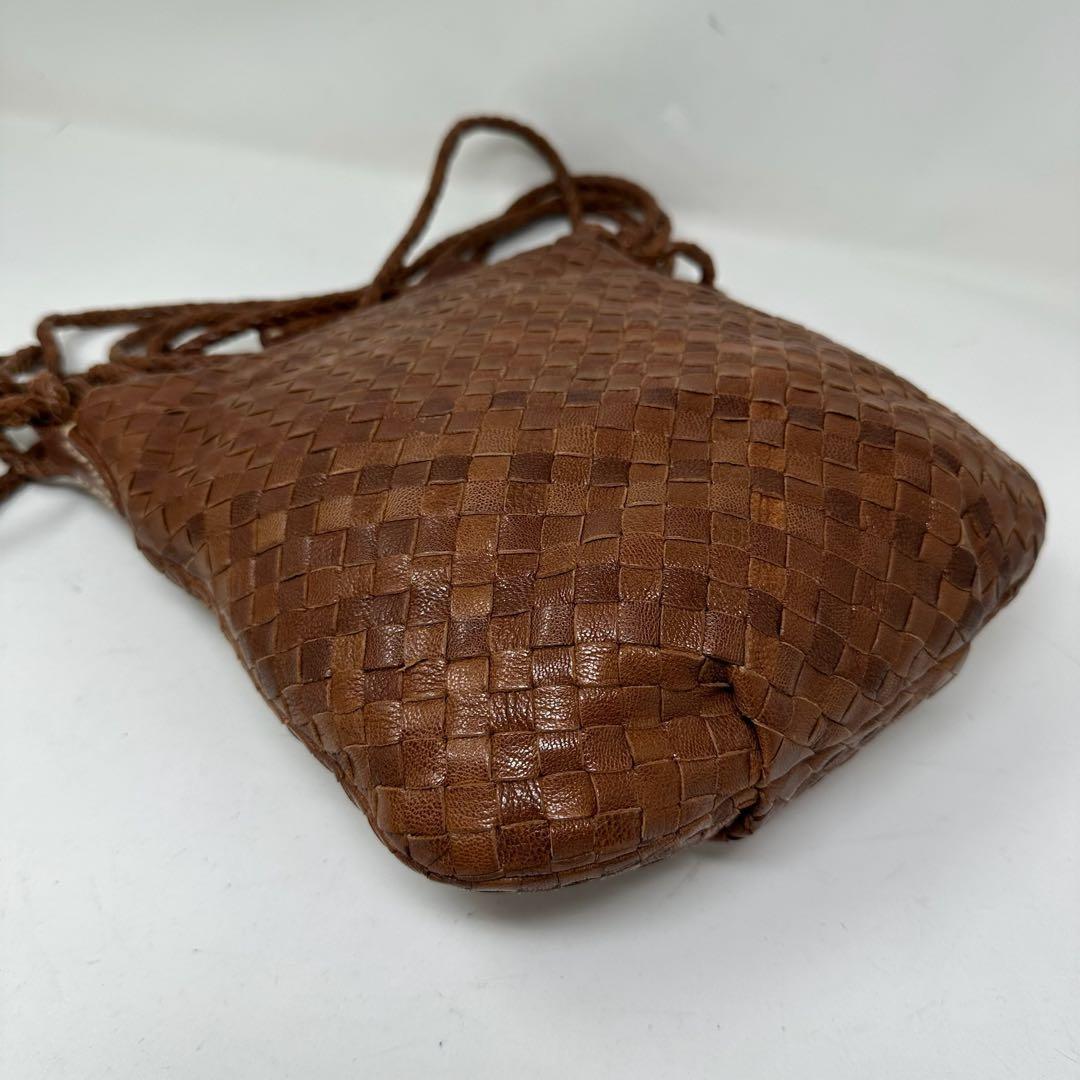 【美品】genten ゲンテン ショルダーバッグ 編み込みレザー w6