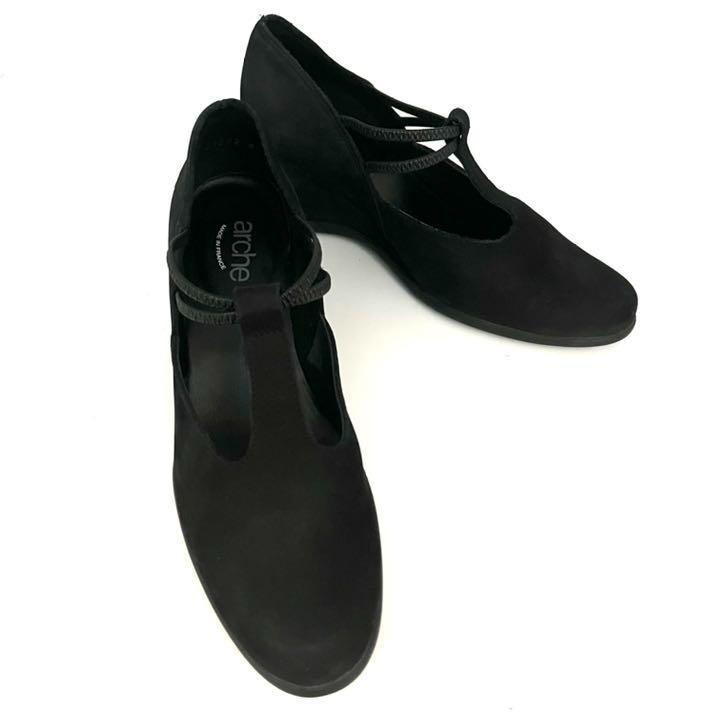 arche アルシュ パンプス スエード 黒 フランス製 23cm相当