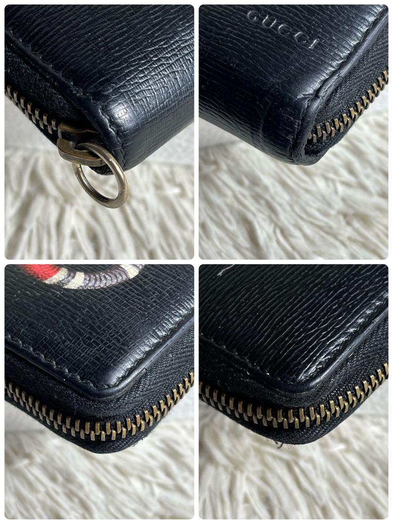 極美品✨GUCCI スネーク 長財布 レザー ブラック