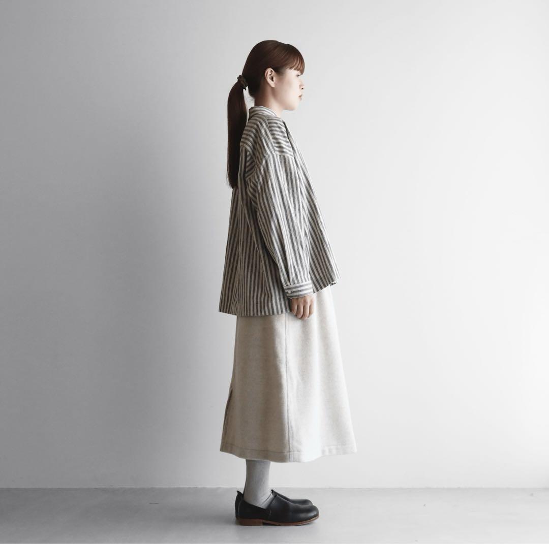 HUIS×尾州”縮絨ウールフランネルプレーンスカート U403リリース