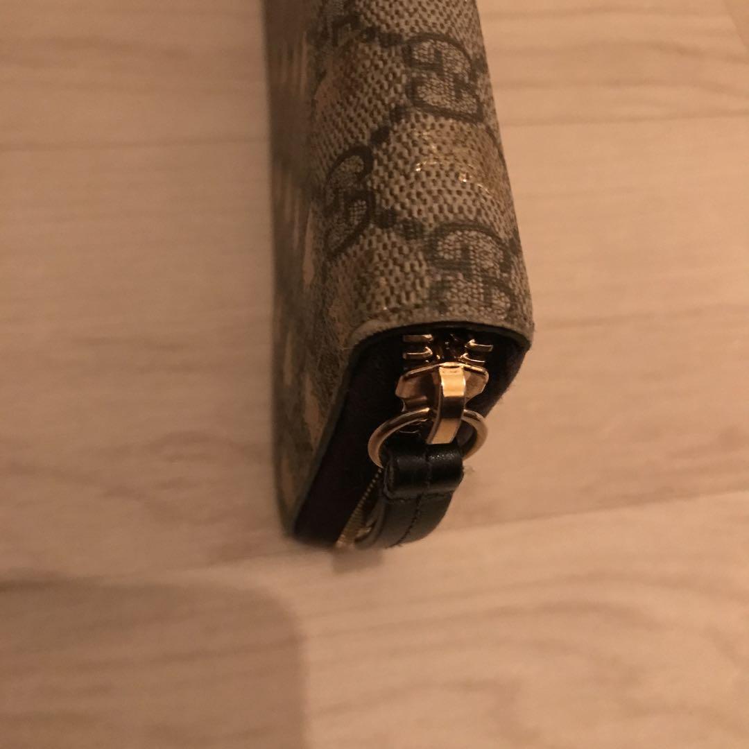 GUCCI　長財布　ビー　蜂　GG柄　スプリーム　ラウンドジップ