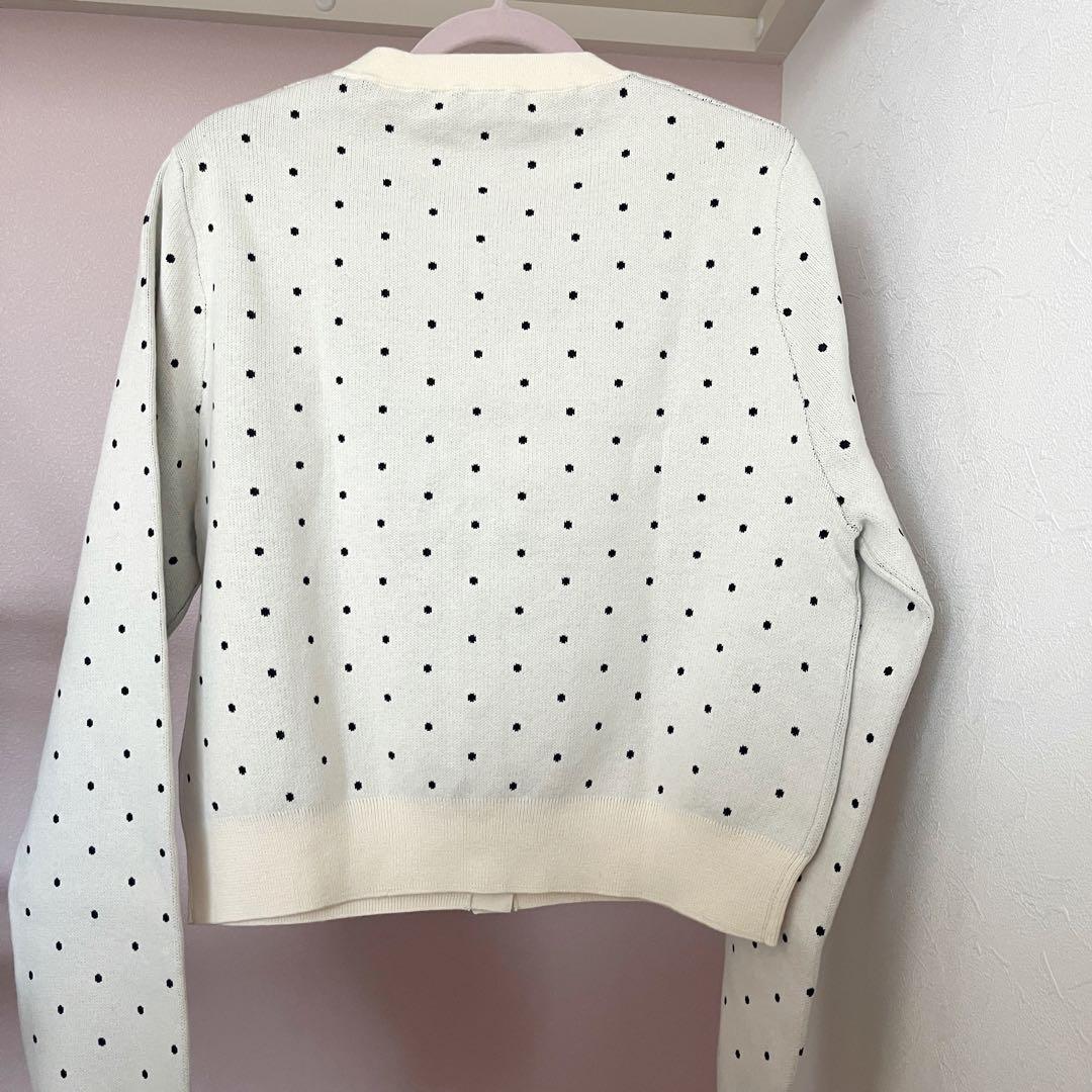 キャバン caban ドットカーディガン CABaN コットンカシミヤ ドットジャカードクルーネック