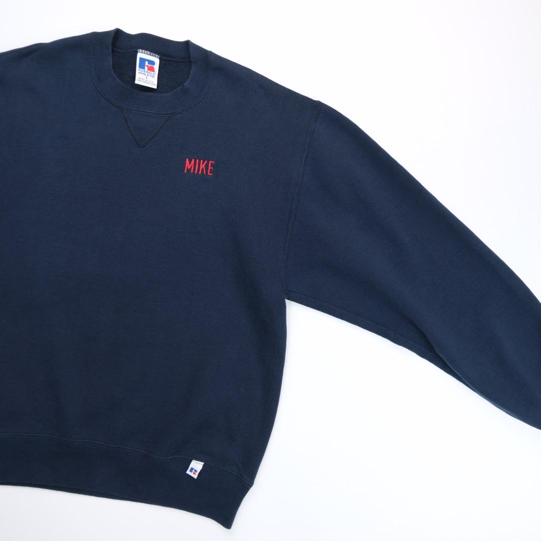 ラッセルアスレチック　USA製90s 刺繍ロゴ　スウェット　紺 S 古着.