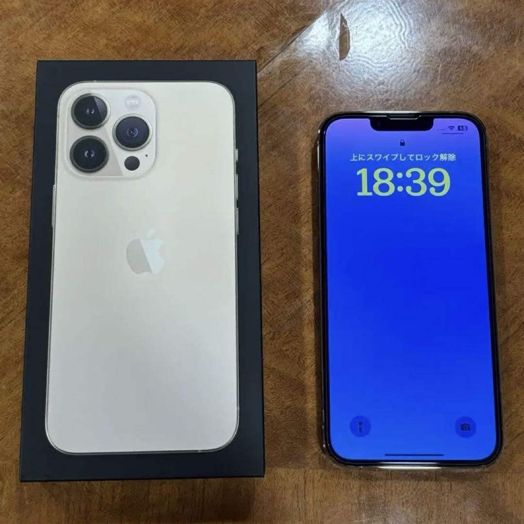 Apple 美品 国内版 SIMフリー iPhone13 Pro 128GB ゴールド色