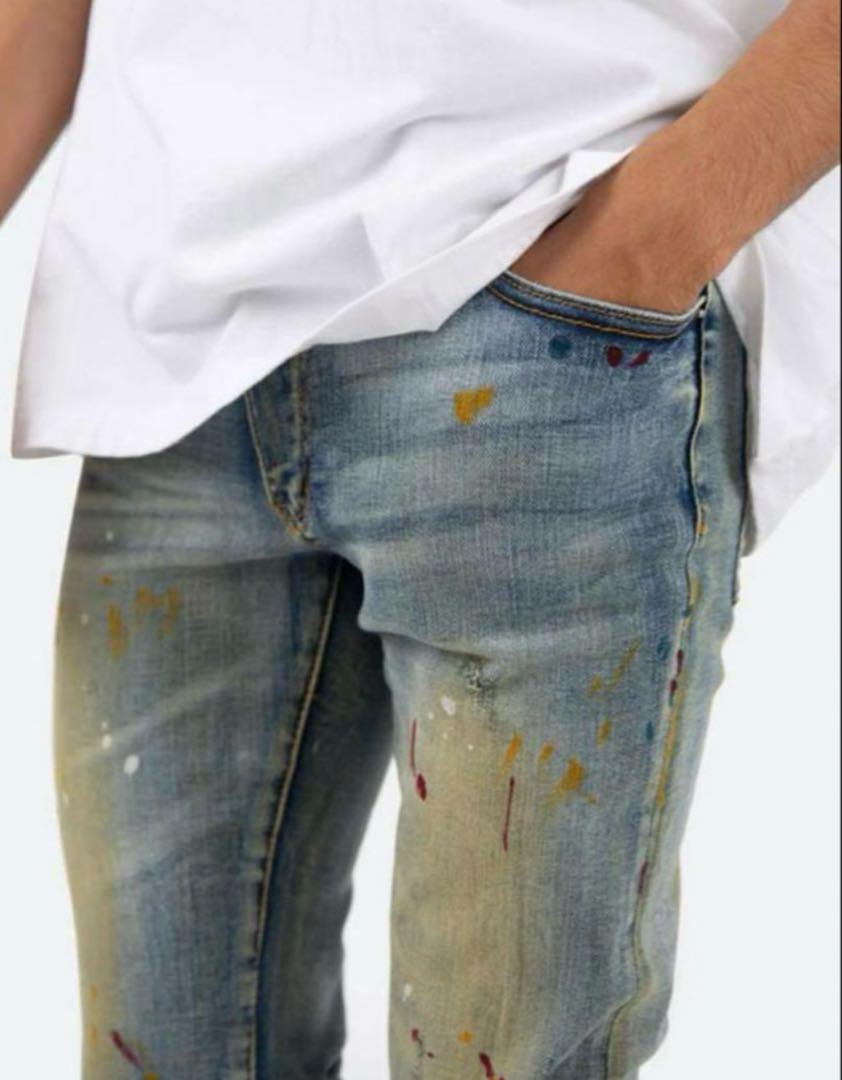 mnml X188 STRETCH DENIM ダメージ加工　スキニーデニム