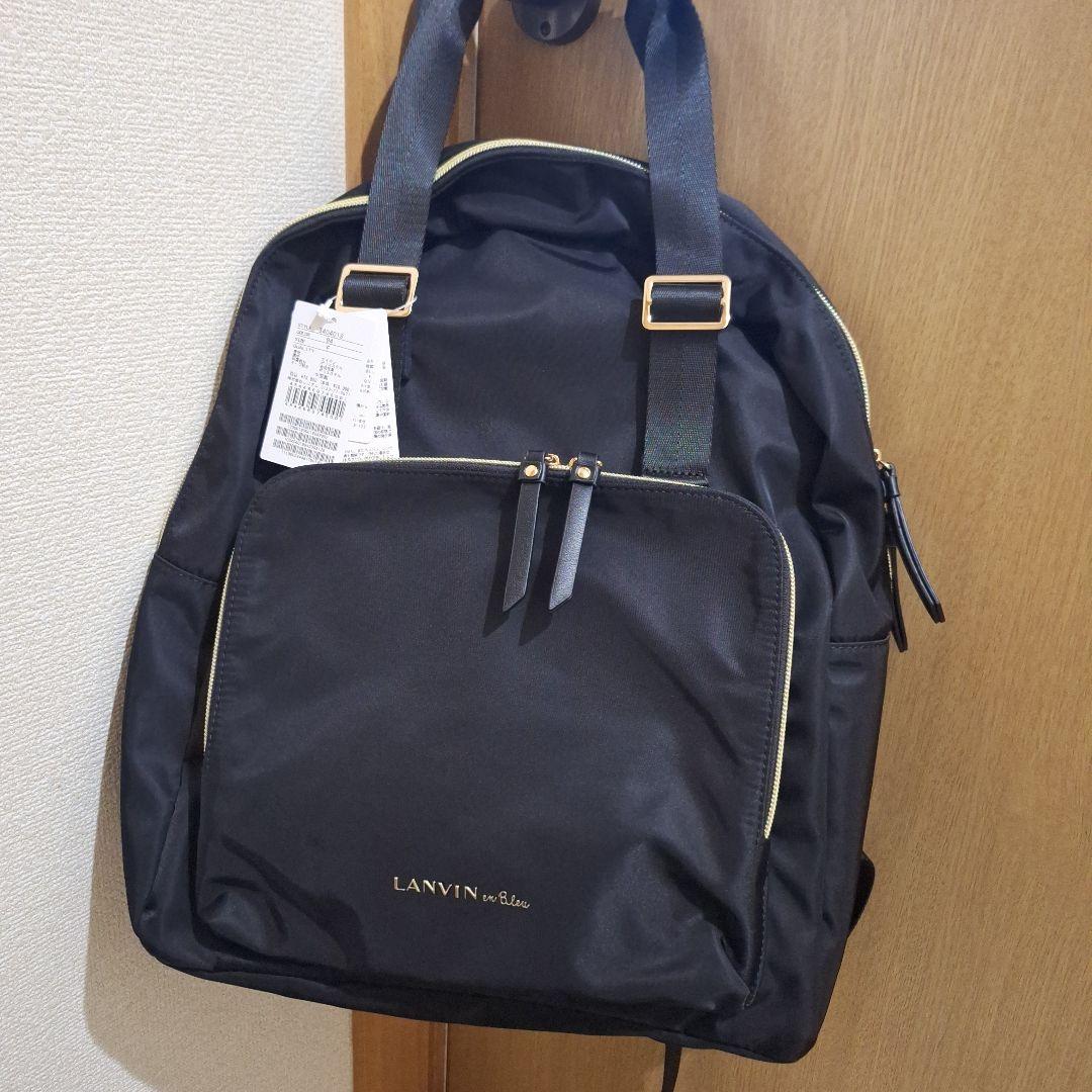 新品　LANVIN en Bleu　リュック　マルチポケットバッグパック 黒