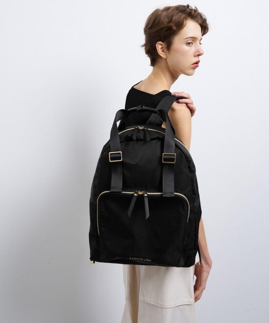 新品　LANVIN en Bleu　リュック　マルチポケットバッグパック 黒