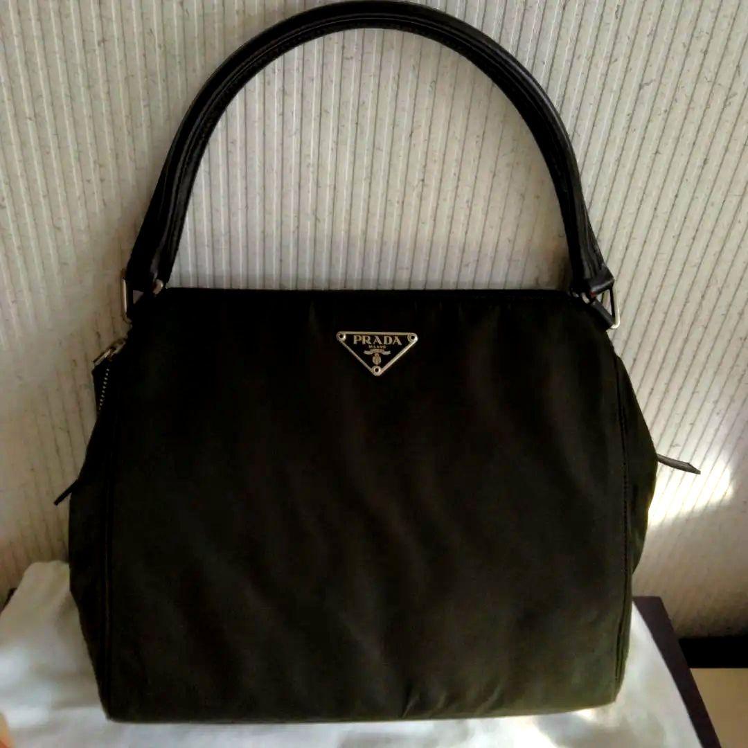 ◆PRADA◆　焦げ茶のハンドバッグ　箱、袋、ショップバッグ全部セット！