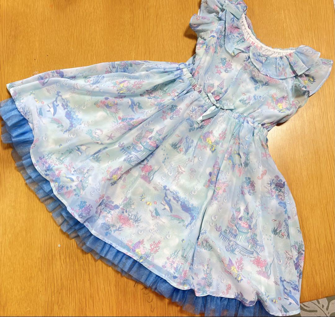 美品⭐︎メゾピアノ 深海柄ワンピース 110 サッスク