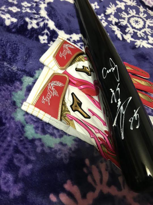 元広島カープ サイン入りミズノプロ バッティンググローブ G2EDA-m58722844662 新井貴浩 支給品バット NEW国産