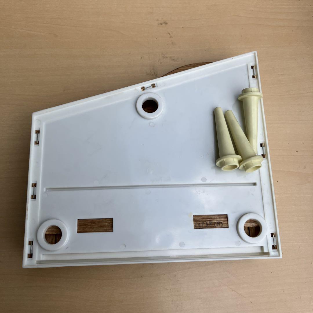 昭和レトロ　木製赤色ピアノ　足付き（15キー）