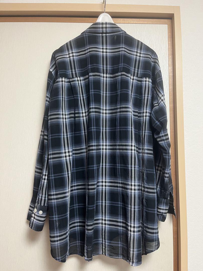 美品☆スピックアンドスパン コットンボイルチェックシャツ ブラックベース