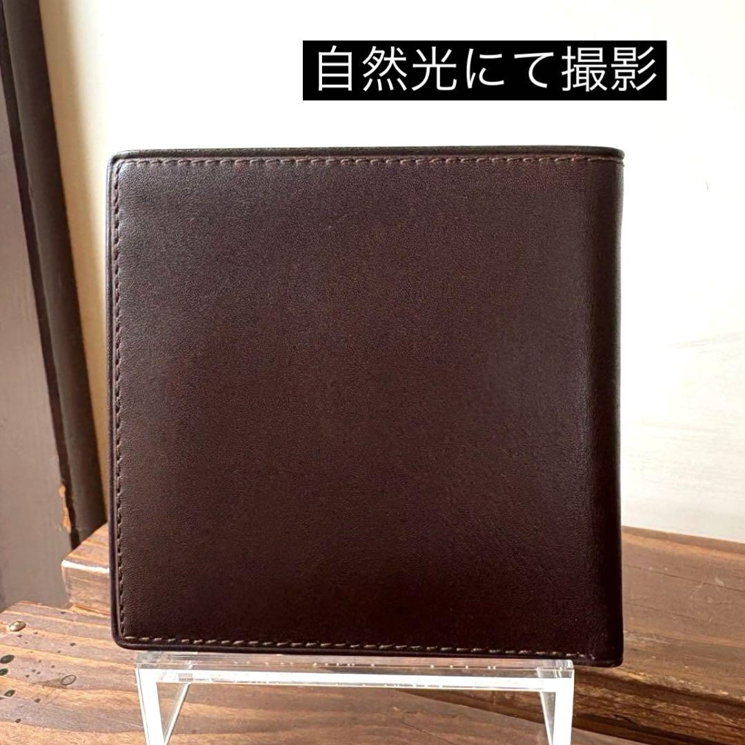 ダンヒル 二つ折り財布 ブラウン レザー ゴールド金具 - メルカリ