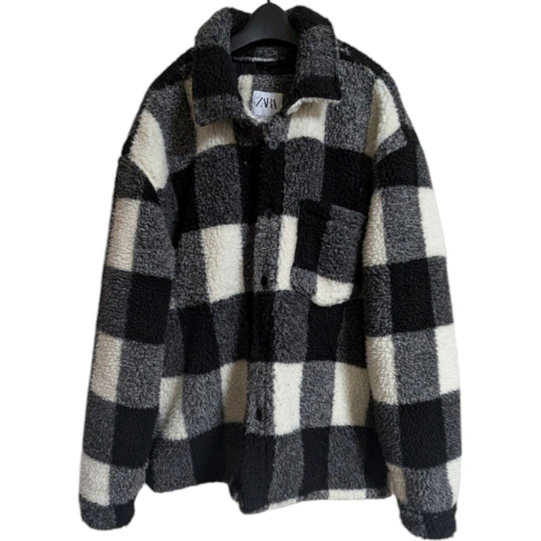 セブンイレブン 冬ギフト 2025 ザラ 人気】ZARA チェックボアジャケット XL インスタグラマー着用 ジャケット・アウター