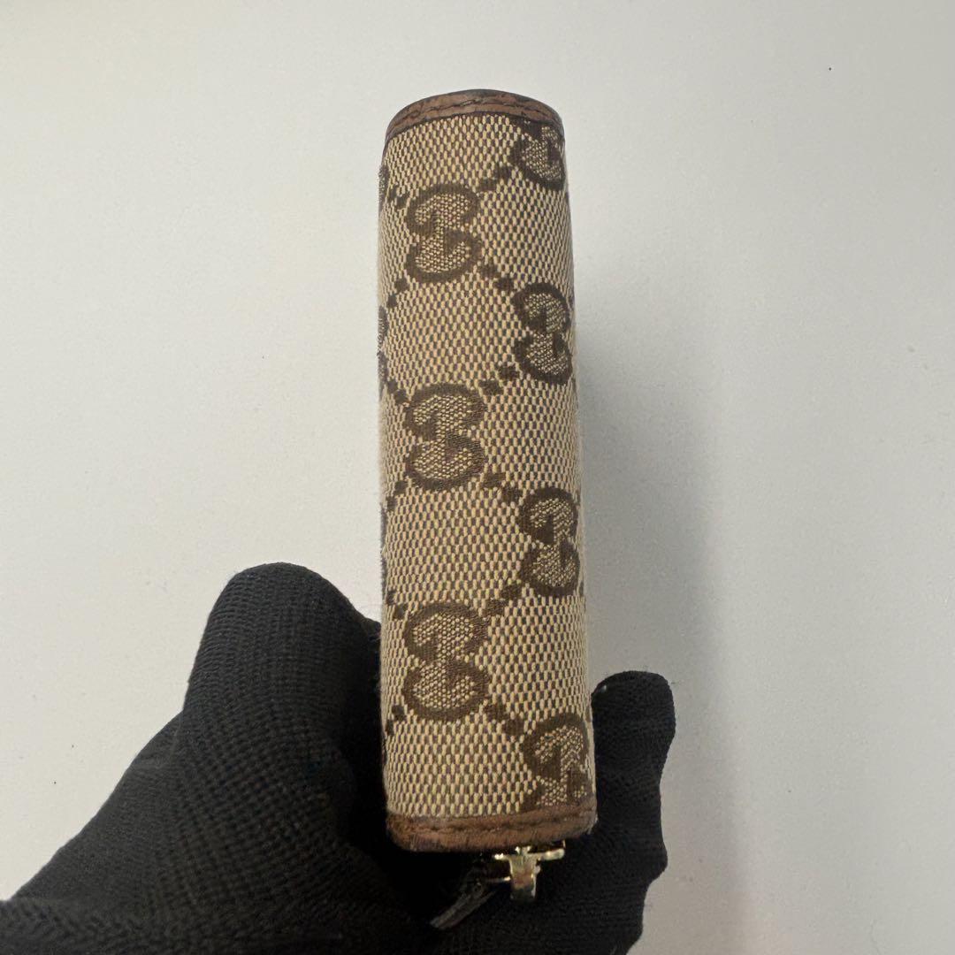 美品 グッチ GG キャンバス 折り財布 ブラウン 財布 ウォレット