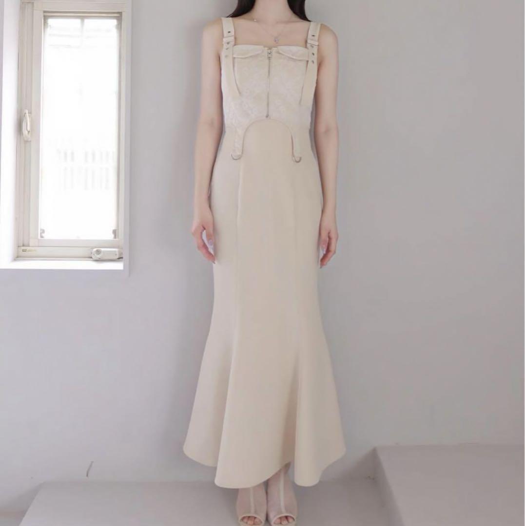 YILON MADE Romantic bustier dress アイボリ