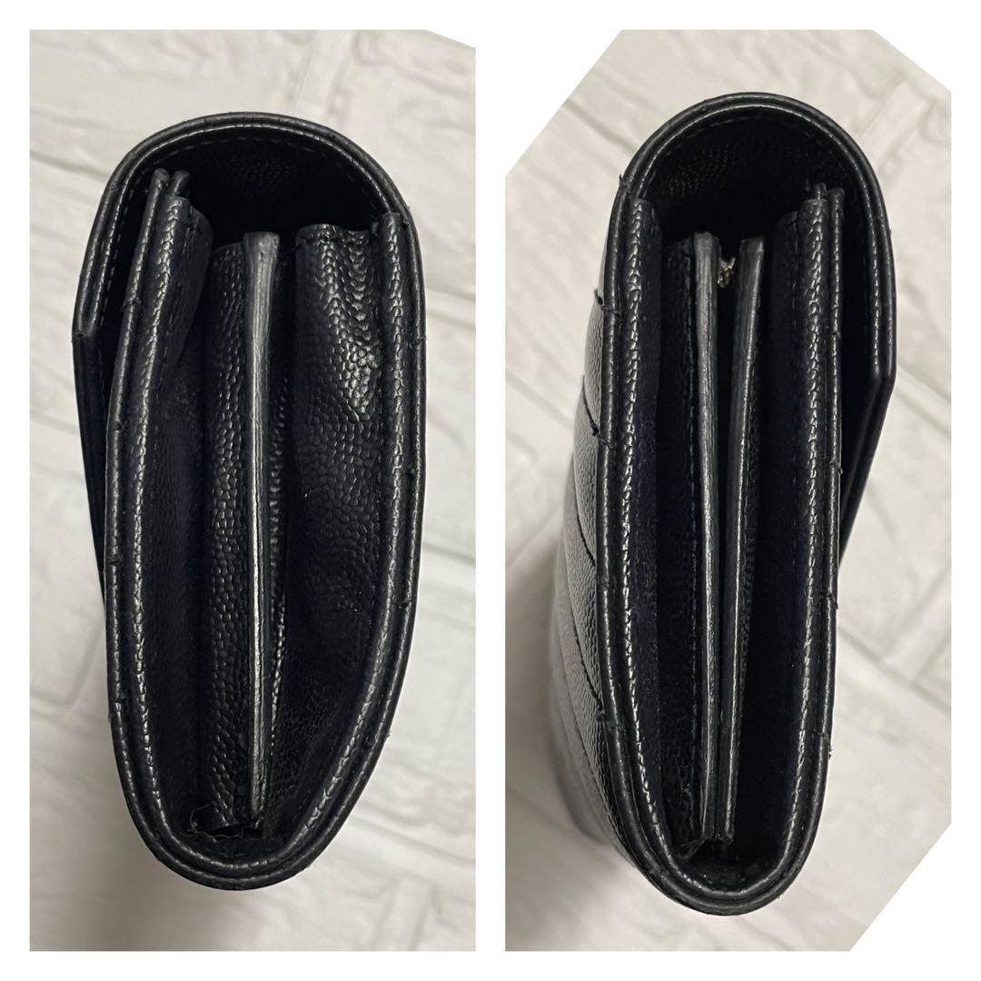 美品】YVERS SAINT LAURENTキャビアスキン ウォレット ❤︎