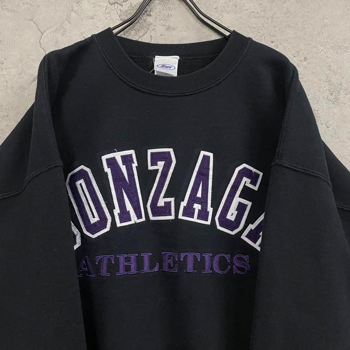 古着 USA 90s◆カレッジ スウェットトレーナー ブラック メンズ2XL