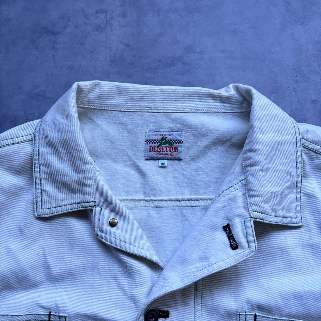 90s Benetton Formula1 デニムジャケット 短丈 Z265 画像8