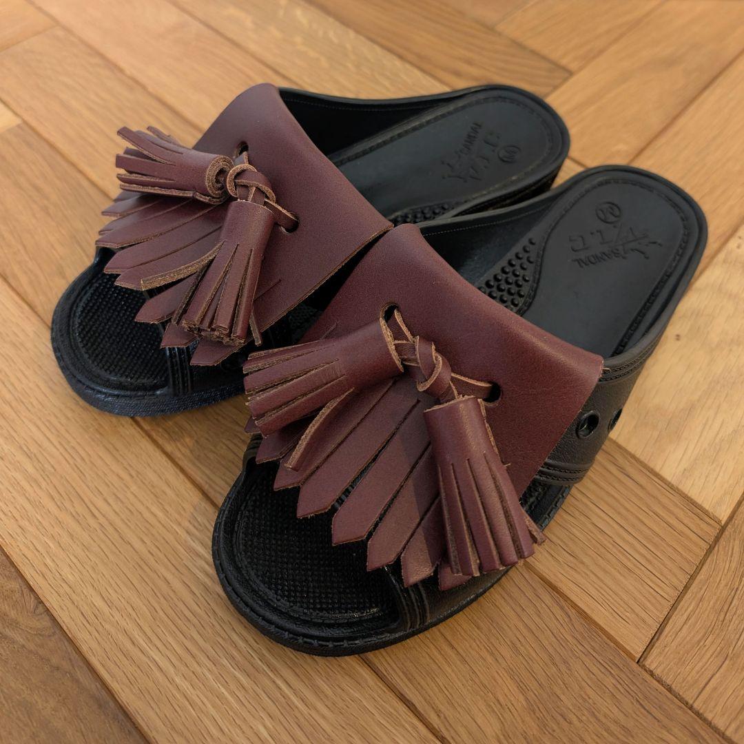 美品　V.I.C SANDAL ベンサン ブラック×ブラウン Mサイズ