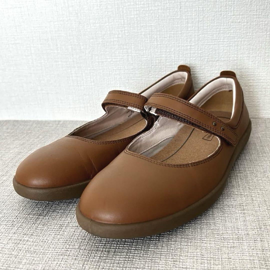 極美品　アキレスソルボ　メリージェーン　本革 ストラップシューズ　フラット
