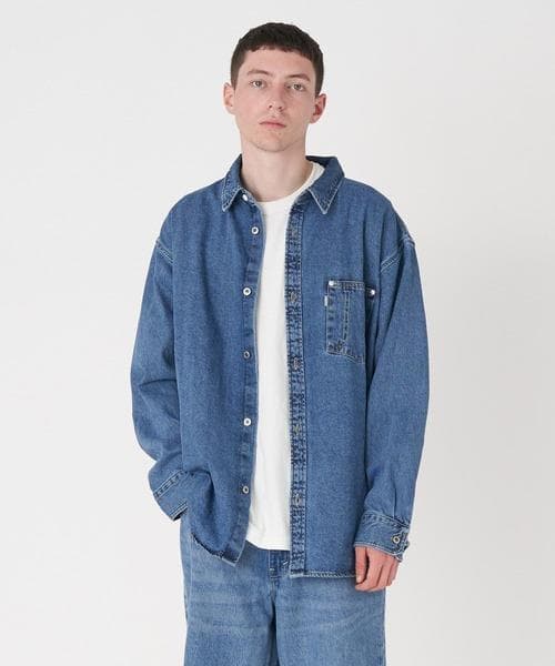 リーバイスシルバータブ/オーバーサイズデニムシャツインディゴ ストーンウォッシュ