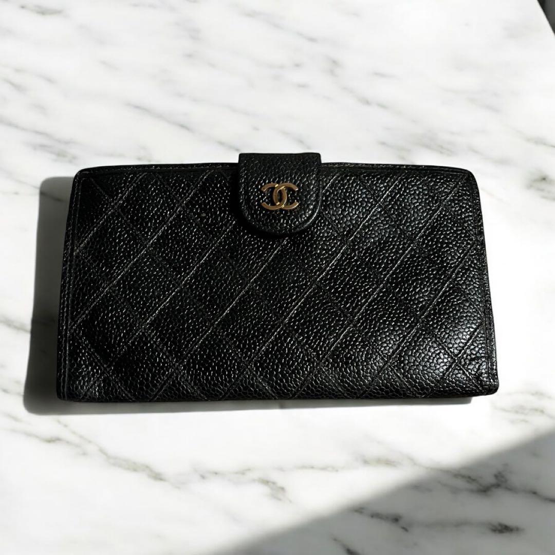 CHANEL シャネル長財布 ピコローレ ブラック がま口