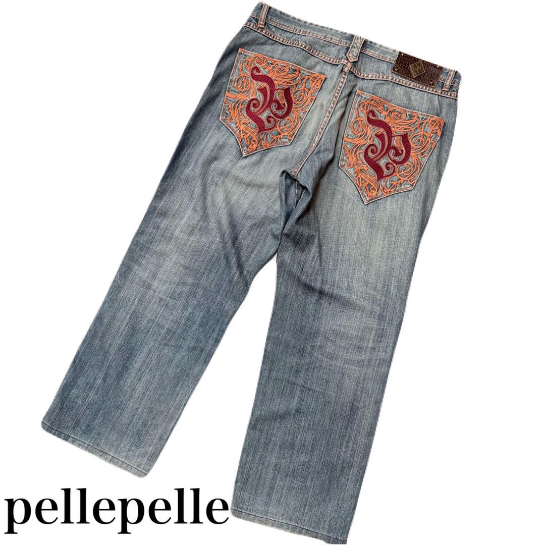 pellepelle ペレペレ 極太 デニム ジーンズ ストリート バギーパンツ