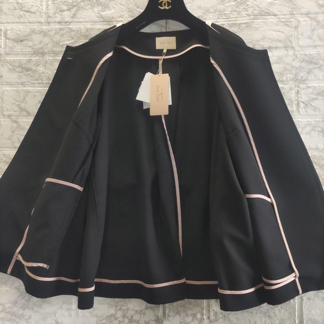 専用✨新品タグ付き✨ローズティアラ　ノーカラー　バイカラージャケット　46