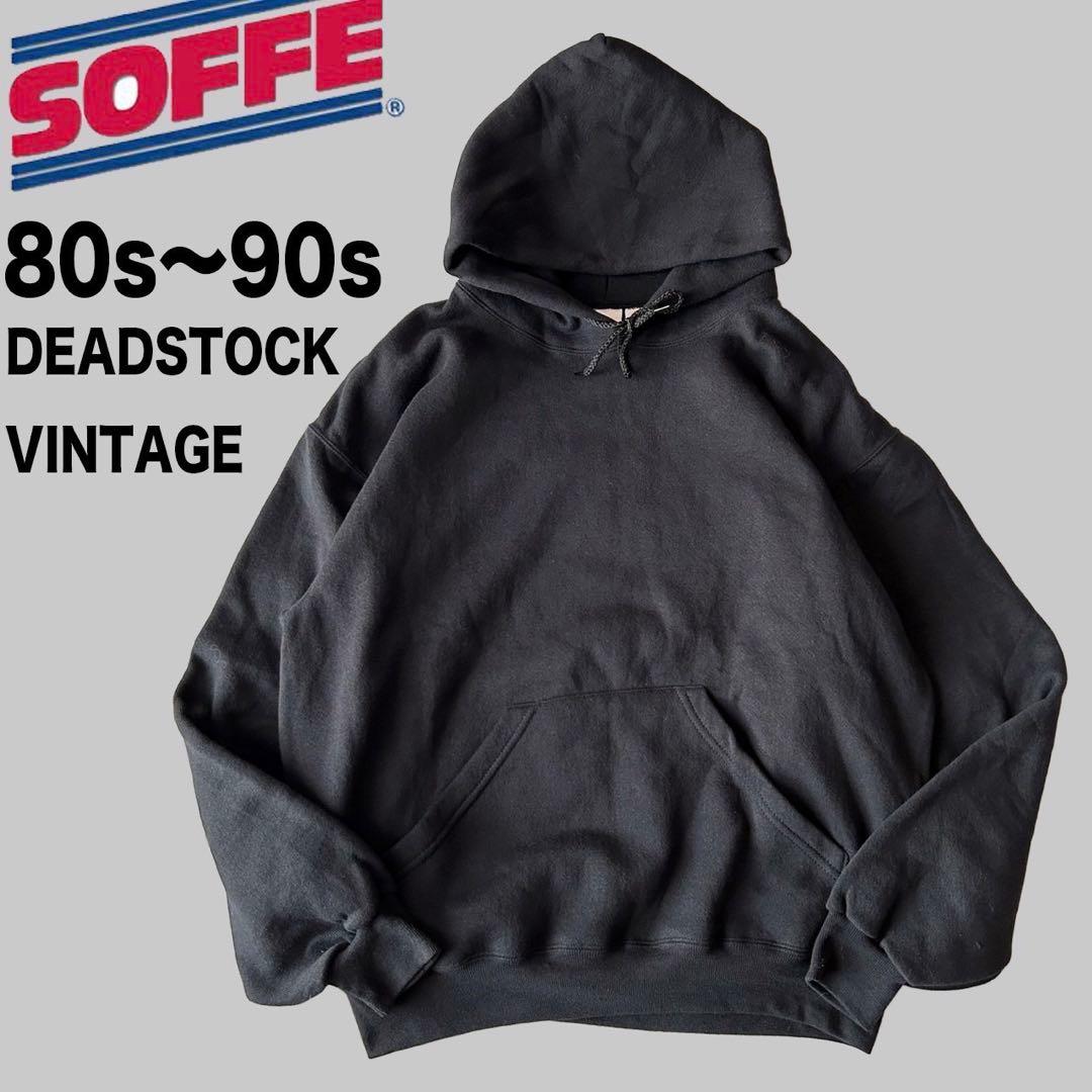 ★デッドストック 80s 90s SOFFE ソフィー スウェット パーカー 黒