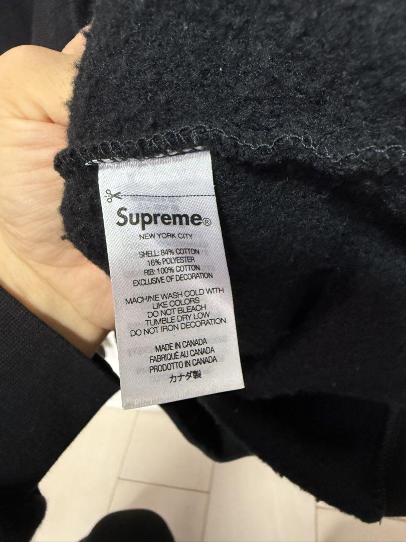 Supreme ブラック フリース ハーフジップ スウェット