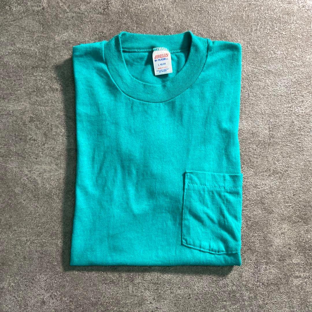 【JERZEES】USA製　90’s ポケットTシャツ　古着usedTSM8