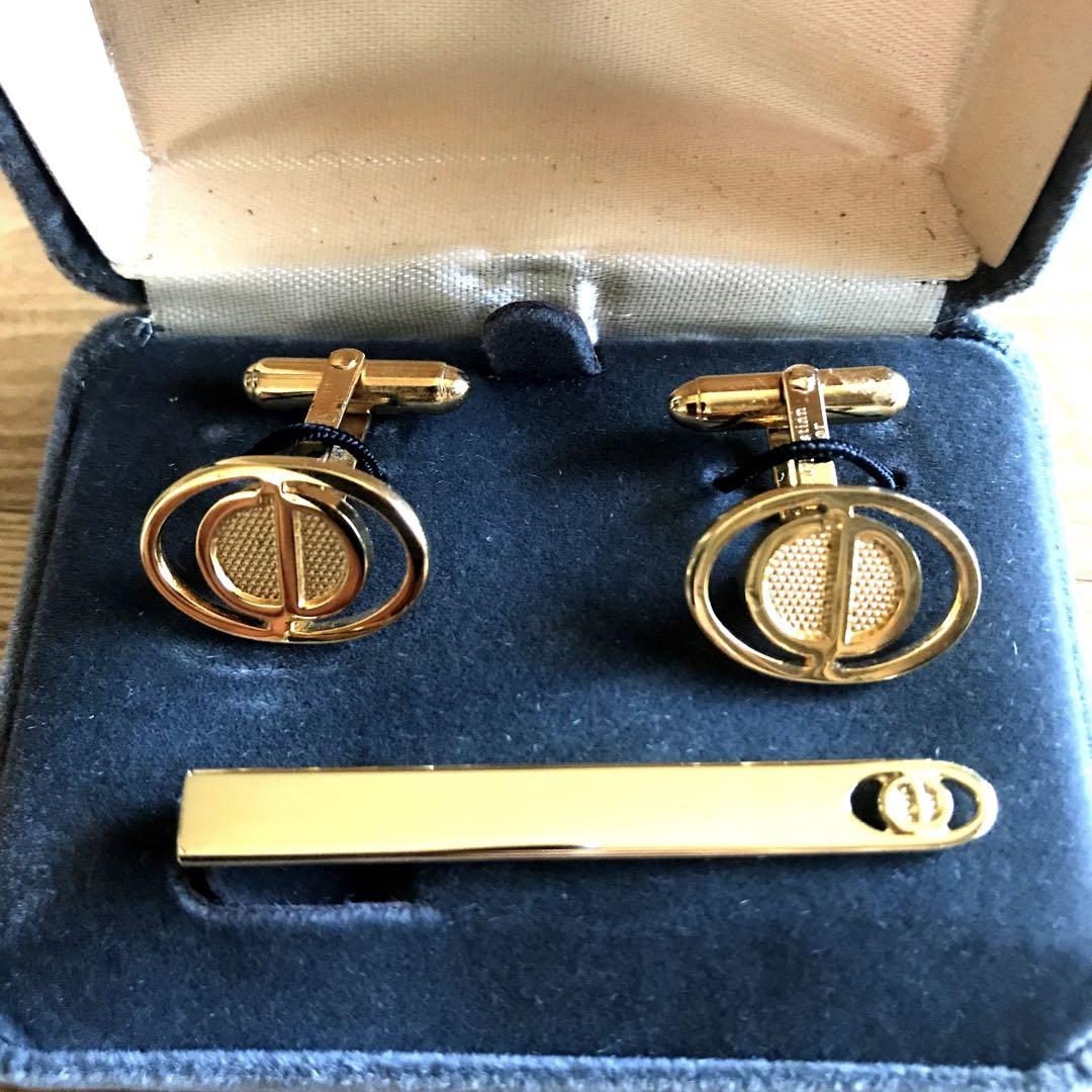 Christian Dior ネクタイピン&カフスボタン　セット　ゴールド