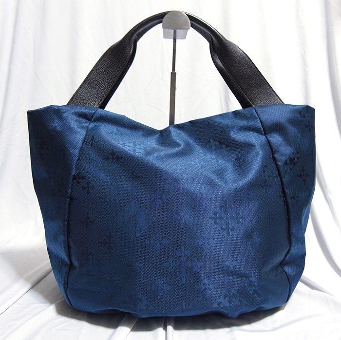 【美品】russet マカロントート　ナイロン×レザー　ネイビー セール】マカロントートバッグ(CE－644)(502558061) | ラシット