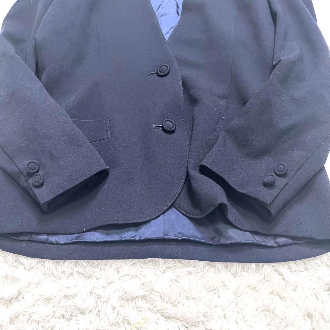 FOXEY フォクシー ネイビー ノーカラー スカートセットアップ 40