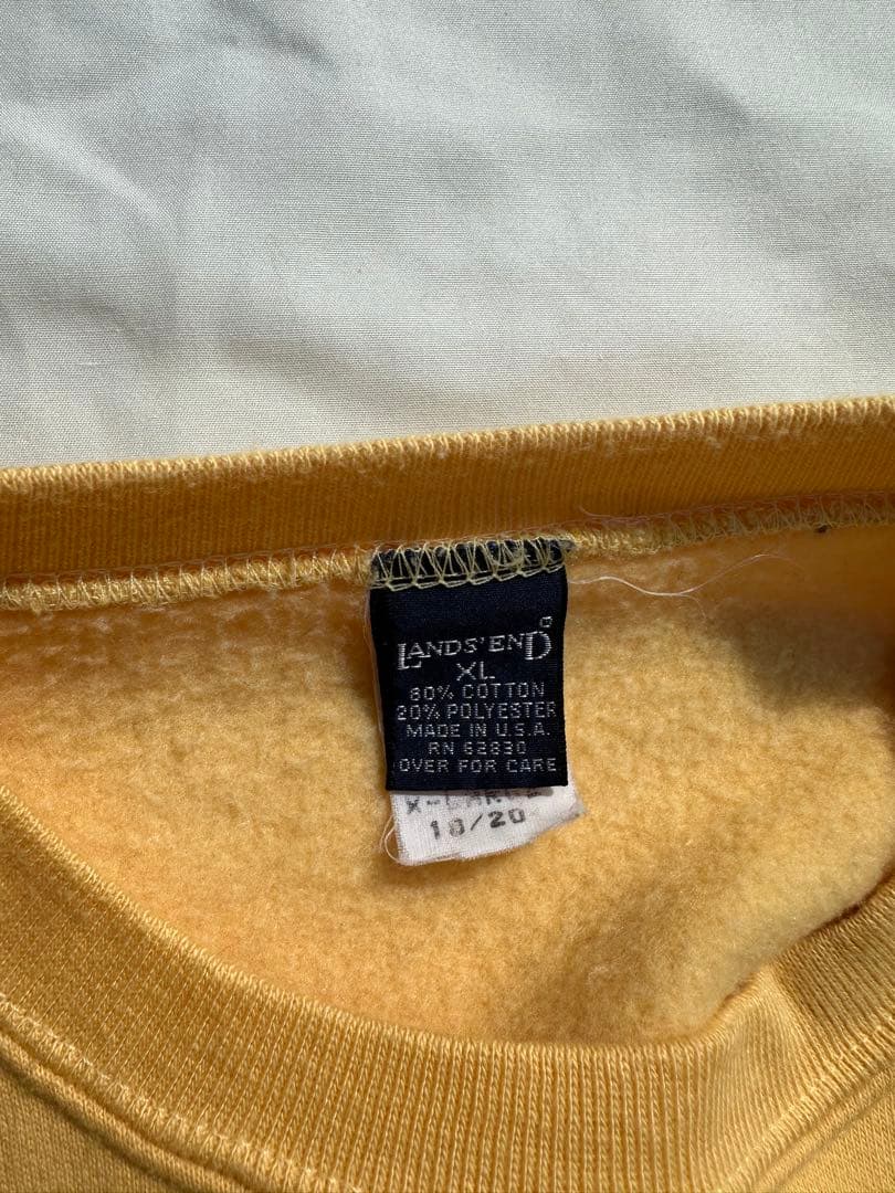 イエロー鹿の子トレーナー スウェットXL