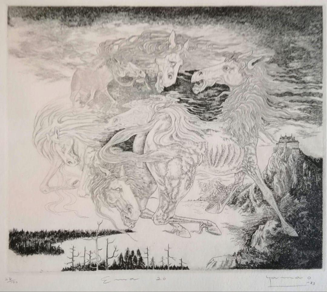 版画 銅版画 安藤真司 森の花 93-2