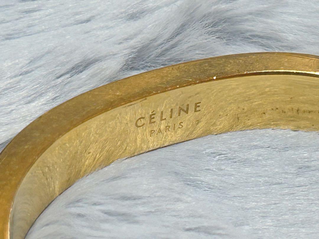 CELINE ブレスレット ゴールド ミニマルマンシェットバングル