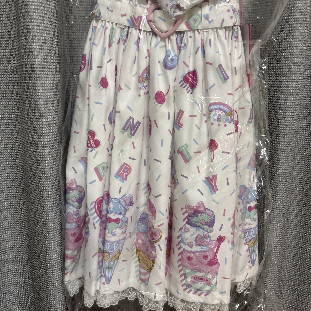 新品 Decoration Ice CreamジャンパースカートSet 白