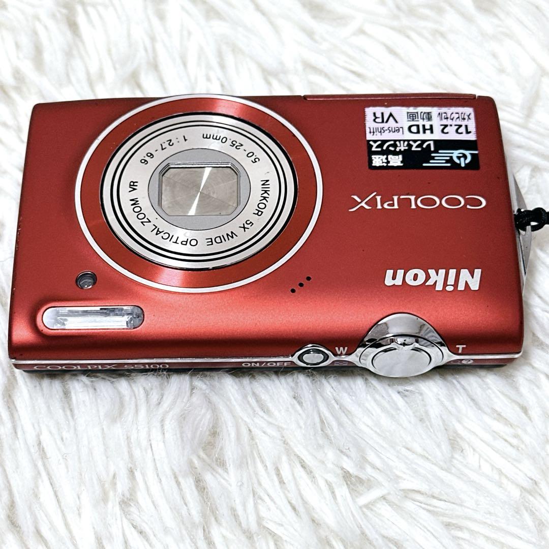 【スマホ転送可】Nikon COOLPIX S5100 デジカメ レッド カメラ