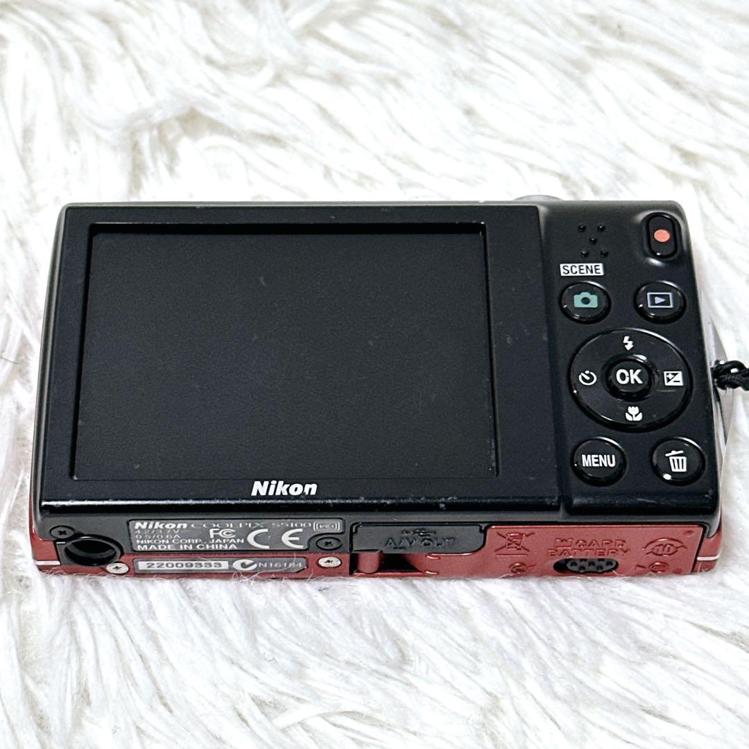 【スマホ転送可】Nikon COOLPIX S5100 デジカメ レッド カメラ
