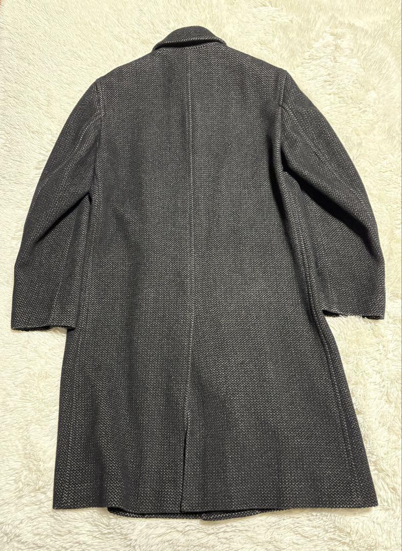 【極美品】メンズ　ティノラス　チェスターコート アンゴラ混　ブラック　XL