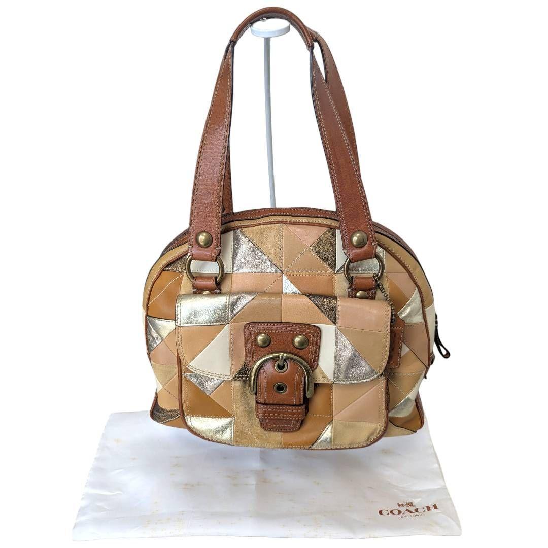 美品☆ COACH パッチワーク ボストンバッグ ソーホー Y2K 肩掛け