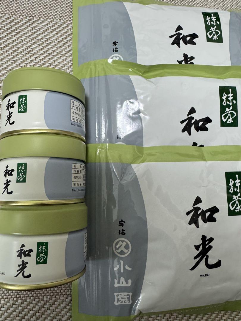 丸久小山園 和光　抹茶 100g袋3袋、 20グラム缶3缶セット